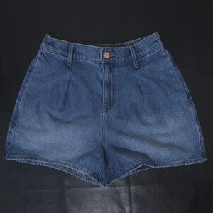 Express Single Pleat Denim Super High Rise 100% Cotton Short Size Small